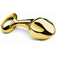 Plug Estimulador Próstata de Aço Luxo 10 x 3,3cm Dourado