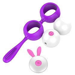 Bola de Pompoarismo em Silicone Recarregável 12 Modos de Vibração e Controle sem Fio Roxo