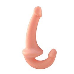 Foto do Produto Cinta Peniana para Ela Formato de Pênis Realístico em Silicone Big Two 18,5 x 2,8cm Bege
