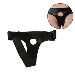 Cinta Peniana para Ela sem Pênis em PU (Imitação em Couro) e Elástico com Regulagem Preta
