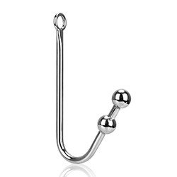 Foto do Produto Plug Anal Gancho em Aço Inoxidável com Duas Esféras Prata