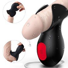 Vibrador Masculino em Silicone Recarregável 9 Modos de Vibração Shell Preto