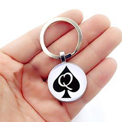Chaveiro Hotwife em Metal Símbolo Queen of Spades