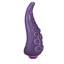 Dildo em PVC Flexível em Formato de Tentáculos com Vibrador 18 x 5cm Roxo Cintilante