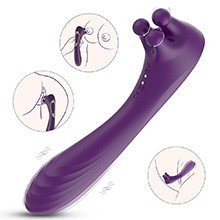 Foto do Produto Vibrador Feminino em Silicone Recarreg�vel com 9 Modos de Vibra��o e Rota��o Angel
