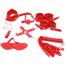 Kit Bondage com 7 Itens Vermelho