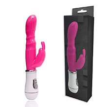 Foto do Produto Vibrador Duplo em Jelly com 2 Motores e 12 Vibrações à Prova de Água Pink