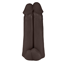 Foto do Produto P�nis Real�stico em PVC Flex�vel Duplo Amigos 18 x 6cm Marrom