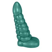 Foto do Produto Pênis Feito em PVC Flexível com Escroto Snake 16 x 5cm Verde Cintilante