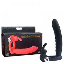 Foto do Produto Anel Companheiro em Silicone com Massageador Clitoriano Vibratório em Formato de Coelho