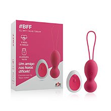 Bola de Pompoarismo Kegel Ball Recarreg�vel em Silicone 10 Vibra��es e Controle sem Fio BFF Pink