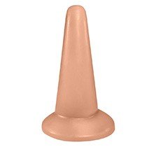Plug Anal Cone de PVC Flexível 13 x 4,3cm Bege