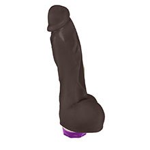 Foto do Produto P�nis Real�stico em PVC Flex�vel Heart com Vibrador 19,5 x 4,5cm Marrom