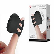 Estimulador e Dedeira em Silicone Steward Preto