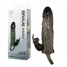 Foto do Produto Capa Peniana com Anel para Escroto e Vibrador Clitoriano em Formato de Coelho Fum�