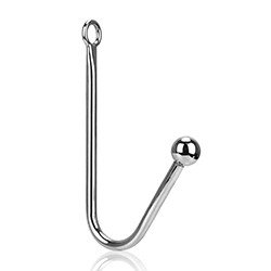 Foto do Produto Plug Anal Gancho em Aço Inoxidável com Uma Esféra Prata