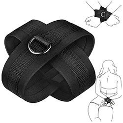 Algema Cruzada em Neoprene com Velcro e Argola Preto