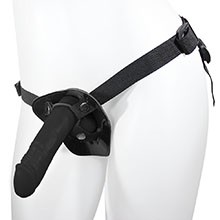 Cinta Peniana Ajust�vel com P�nis Real�stico Hefesto 17 x 4cm Preto
