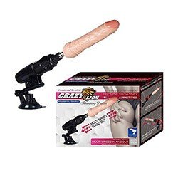 Foto do Produto Máquina de Sexo Multivelocidade com Movimentos Vai e Vem com 2 Pênis e 2 Plugs Anal Vermelho