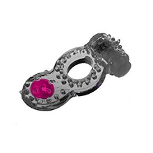Foto do Produto Anel Peniano Duplo com Vibrador e Estimulador Anal Fumê
