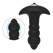 Foto do Produto Plug Anal com Vibrador em Silicone Butt Plug Bubble Preto