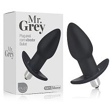 Plug Anal com Vibrador Bullet em Silicone Mr. Grey