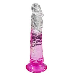 Foto do Produto P�nis Real�stico em Jelly com Ventosa 19 x 4,1cm Degrad� Roxo