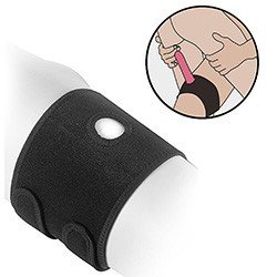Cinta Peniana para Perna sem Pênis Ajustável com Velcro Preto