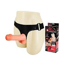 Cinta Peniana para Ela com P�nis Rea�stico 18 x 4cm Bege