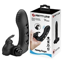 Foto do Produto Dedeira Estimuladora em Silicone com 10 Vibrações Honey Finger Preto