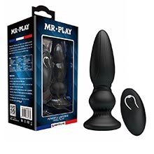 Foto do Produto Plug Anal em Silicone Recarregável com 12 Vibrações e Controle sem Fio Mr Play Preto