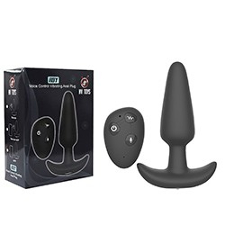 Plug Anal com Vibrador Recarregável em Silicone 10 Vibrações e Controle sem Fio Roy Preto