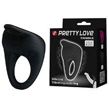 Foto do Produto Anel Peniano em Silicone com Vibrador e Estimulador de Clit�ris Preto