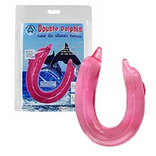 P�nis Duas Pontas em Jelly Formato de Golfinho Rosa