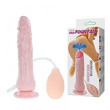 Pênis que Ejacula em PVC com Ventosa 19 x 4,5cm Bege