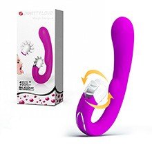 Foto do Produto Vibrador Duplo em Silicone Recarregável 10 Vibrações e Estimulador 4 Rotações Magic Tongue Pink
