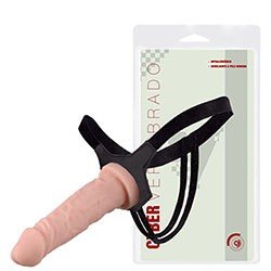 Foto do Produto Pênis Realístico em Cyberskin com Vértebras e Cinta de Elástico 18 x 4cm Bege