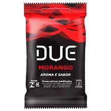 Preservativo Due Aroma e Sabor de Morango com 3 Unidades