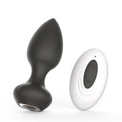 Foto do Produto Plug Anal Recarreg�vel em Silicone com 10 Vibra��es e Controle sem Fio Preto