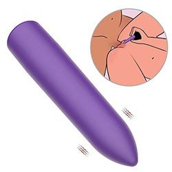 Vibrador Bullet Recarregável em ABS e Silicone Toque Aveludado com 10 Vibrações Roxo