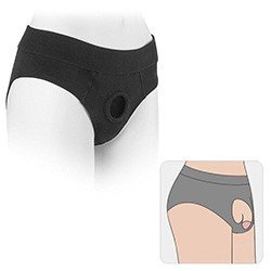 Cueca Harness Strap On para Dildos e Estimuladores em Algodão e Elastano Preto