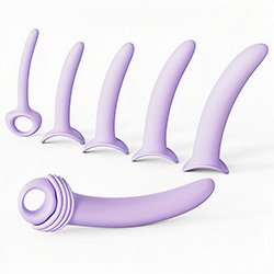 Foto do Produto Kit Dilatador Vaginal Graduados Liso com 5 Tamanhos em Silicone Médico Lilás