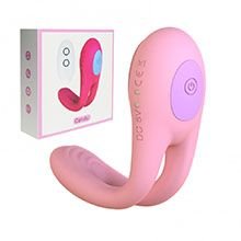 Foto do Produto Anel Peniano em Silicone Com Estimulador de Clit�ris 7 Vibra��es Recarreg�vel e Controle Candy Pink