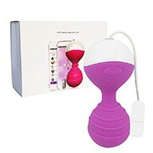 Bola de Pompoarismo em Silicone Recarregável com 10 Vibrações Controle por APP Roxo