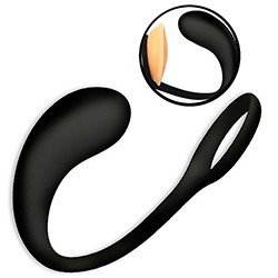 Foto do Produto Estimulador de Pr�stata em Silicone com Anel Peniano Preto