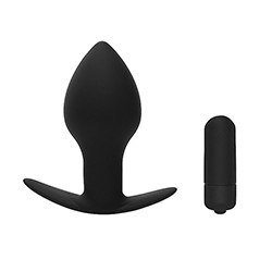 Plug Anal com Vibrador em Silicone com 10 Vibrações Preto