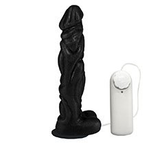 Foto do Produto P�nis Feito em PVC Flex�vel com Massageador Things com Vibrador e Ventosa 20 x 4cm Preto