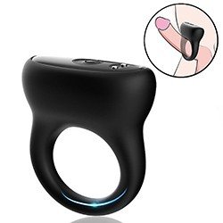 Anel Peniano com Vibrador Recarregável em Silicone com 9 Vibrações Anel Classy Preto