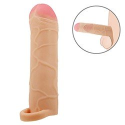 Capa Peniana em Cyberskin (Imita a Pele Humana) 16,5 x 3,8cm com Extensor Interno de 2,5cm Bunion Be