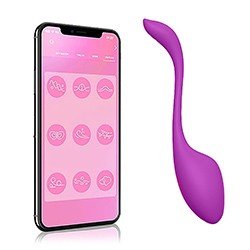 Vibrador para Casal Recarregável em Silicone com 10 Vibrações e Controle por APP Roxo